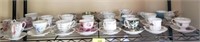 SHELF LOT OF CUP AND SAUCER COLLECTION