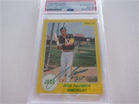 JOSE CANSECO SIGNED ROOKIE STAR CARD. PSA