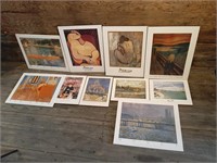 10, Prints Lot! Including Van Gogh, Monet,
