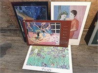 4 Prints Including Picasso, Vincent Van Gogh, And