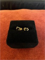 14K Blue Sapphire w/Diamond Earrings