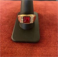 Men's Fashion Simulated Stone Ring Size 11 1/2