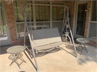 Outdoor Swing & 2 End Tables