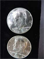 Two 1964 Kennedy Half Dollars