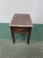Vintage solid wood single drawer side table