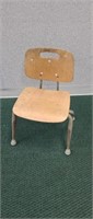 Vintage metal frame wood children's chair