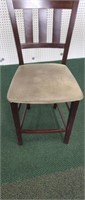 Modern wood upholstered high back chair, 16x18x38