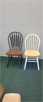 (2) Two tone wooden project chairs