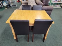 SOLID WOOD DINING TABLE & 4 CHAIRS
