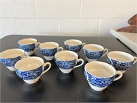 9 Liberty Blue Staffordshire Teacup  England
