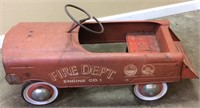 VINTAGE FIRE TRUCK PEDAL CAR