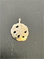 Vintage Signed CRAFT sand dollar pendant (flaw)
