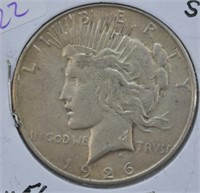 1926 S Silver Peace Dollar