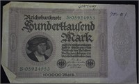 German Republic $10000 Reichmark Banknote