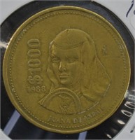 1988 Mexico 100 Pesos - Bronze/Aluminum