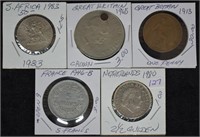 5 pcs. Foreign Coins