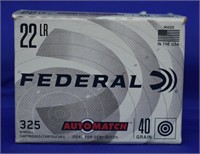 Federal Auto Match 22lr Box of 325 Cartridges