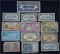 12 pcs. Japanese Banknotes - Some Invasion