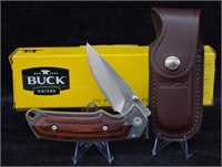 Buck Alpha Hunter Rosewood Handle Folding Knife