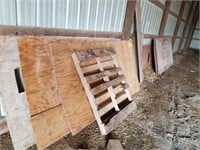 Plywood in south machine shed
