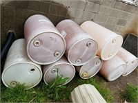 8 plastic barrels