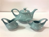 Blue Three Piece Matching Tea Pot Set