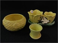Lot of 3 Yellow McCoy Pots Including