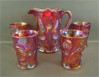 Mosser Red Inverted Thistle 5 Pc Water Set