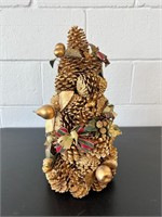 Golden pinecone tree vintage decor