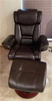 2 pc Brown Chair/Ottoman