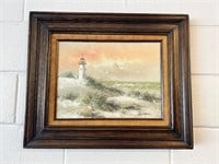 Framed Original Seascape Oil Painting by Gordon