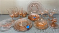Lot of Pink Glass 25 Pieces