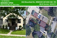 Residential 3632 BLOOMFIELD Rd., Windsor ON - 2 beds, 1 Bath