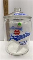 FAMOUS AMOS CHOCALATE CHIP COOKIE CLEAR JAR