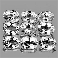 Natural White Topaz 9 Pcs {Flawless-VVS1}