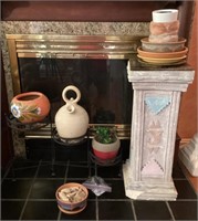Collection of planters and decor