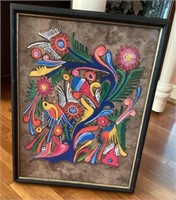 Framed  Mexican art --12x17