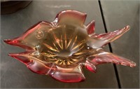 Fish art glass bowl