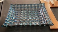 Art glass basketweave plate