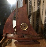 Wooden ship clock