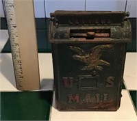 Cast iron mailbox bank