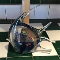 Art glass fish paperweight