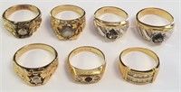7 Heavy Gold Plated Fashion Men's Rings