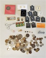 Nice Lot Of Mixed Coins, Stones And Collectibles