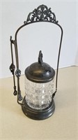Vintage 11" Tall Pickle Jar On Stand