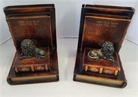 Pair Of Resin Lion Bookends