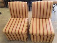 Nice Pair Of Striped Chairs
