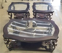 Glass Top Coffee And End Tables Set