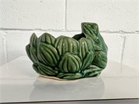 McCoy Planter - Green Frog with Lotus - 1954