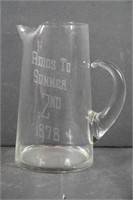 "Adios to Summer" Etched Glass Pitcher